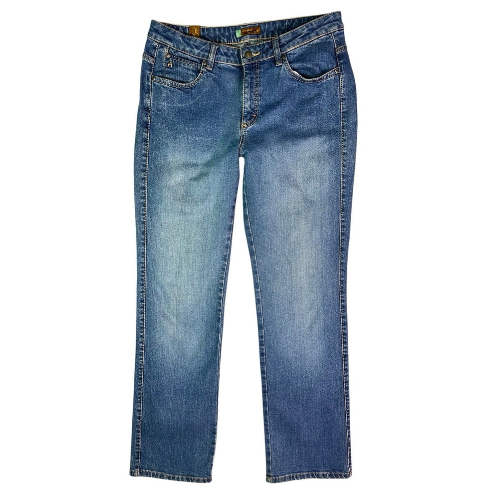 Aura From Women At Wrangler Size 10 P/ TALL  Straight Leg Blue Denim Jeans 33x33